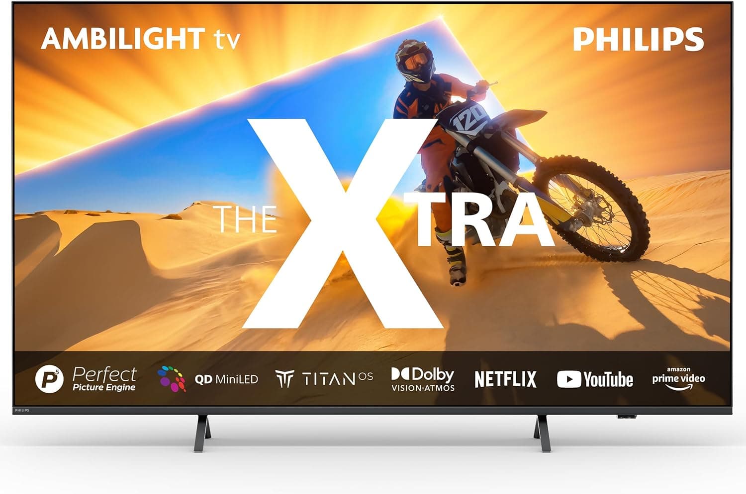 Philips Ambilight O Xtra 55 PML9019 Smart TV 4K Quantum Dot MiniLED, ecrã de 55 polegadas com motor P5 Picture Engine Ultra HD, Titan OS, visão dolby e Dolby Atmos - cinzento antracite