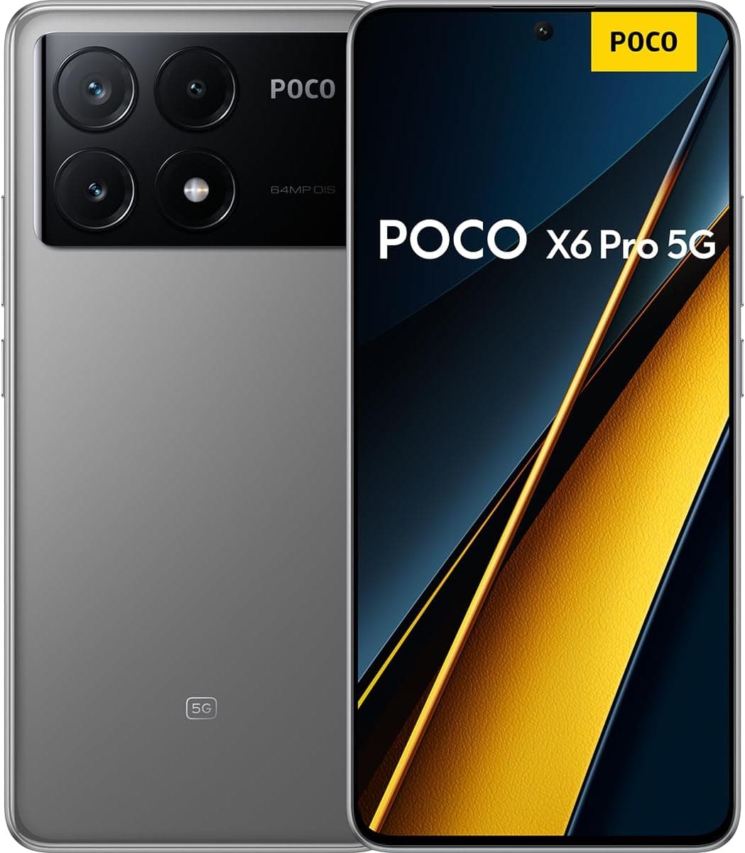 Poco X6 Pro - Smartphone de 8+256 GB, ecrã AMOLED de 120 Hz 1,5 K, MediaTek Dimensity 8300-Ultra, câmara tripla de até 64 MP, 5000 mAh, cinzento