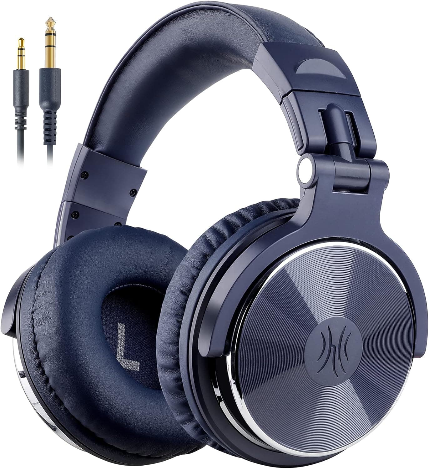 OneOdio Auriculares de DJ, auriculares de estúdio, Over In-Ear Headset com microfone, adaptador sem fecho, auriculares de 6,3 mm e 3,5 mm, armação giratória a 90° e 50 mm por unidade, protetores de orelhas em pele