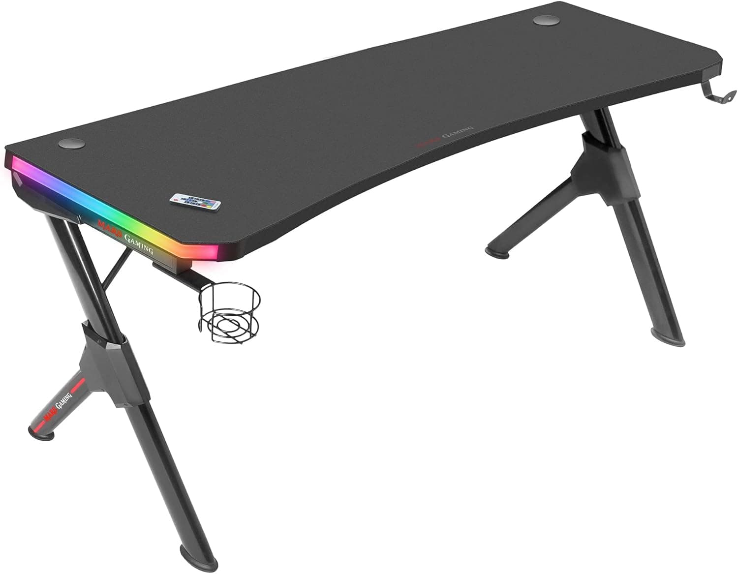 Mars Gaming MGD140RGB | Mesa gaming de 140 cm com iluminação RGB e tapete de rato integral
