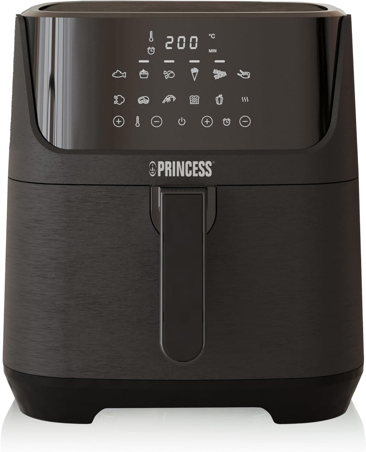 Princess 182061 Fritadeira sem óleo 6,5 l, super compacta, até 60% menos consumo de energia, livro com 30 receitas incluído, painel de controlo táctil digital, 12 programas, livre de BPA e PFOA