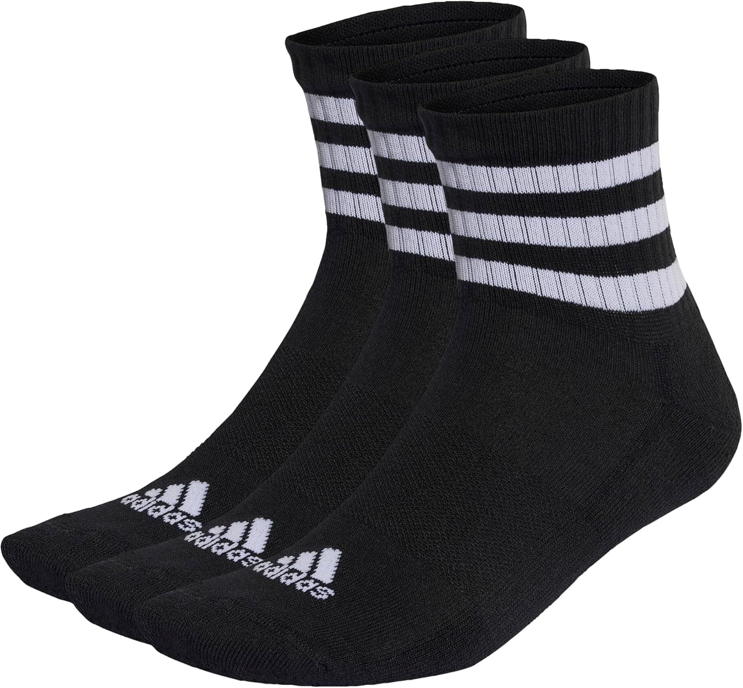 adidas Unissexo adulto 3-Stripes Cushioned Sportswear Mid-Cut Socks 3 pares