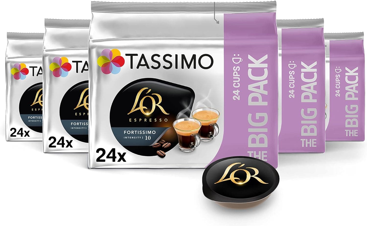 Tassimo L'Or Fortissimo | Pack de 24 cápsulas de café compatíveis com máquinas Tassimo