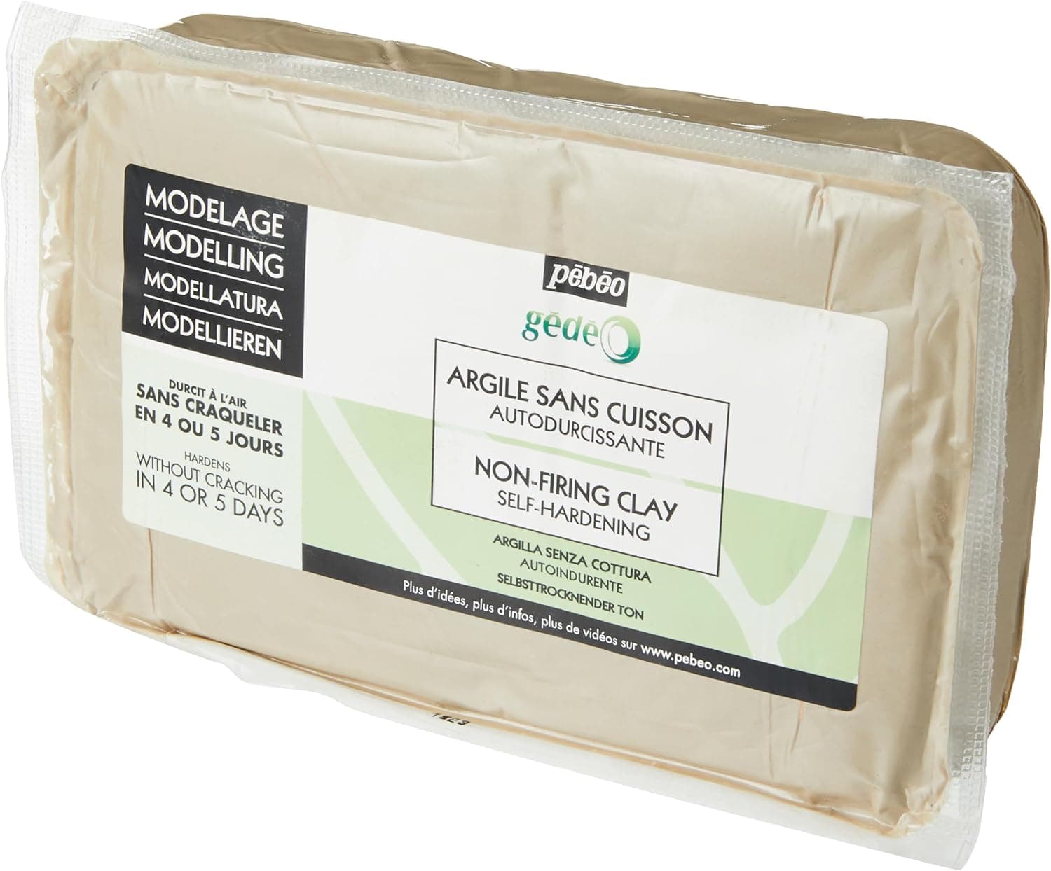 Pébéo 766302 | Massa de modelar branca sem cozedura 1,5 kg