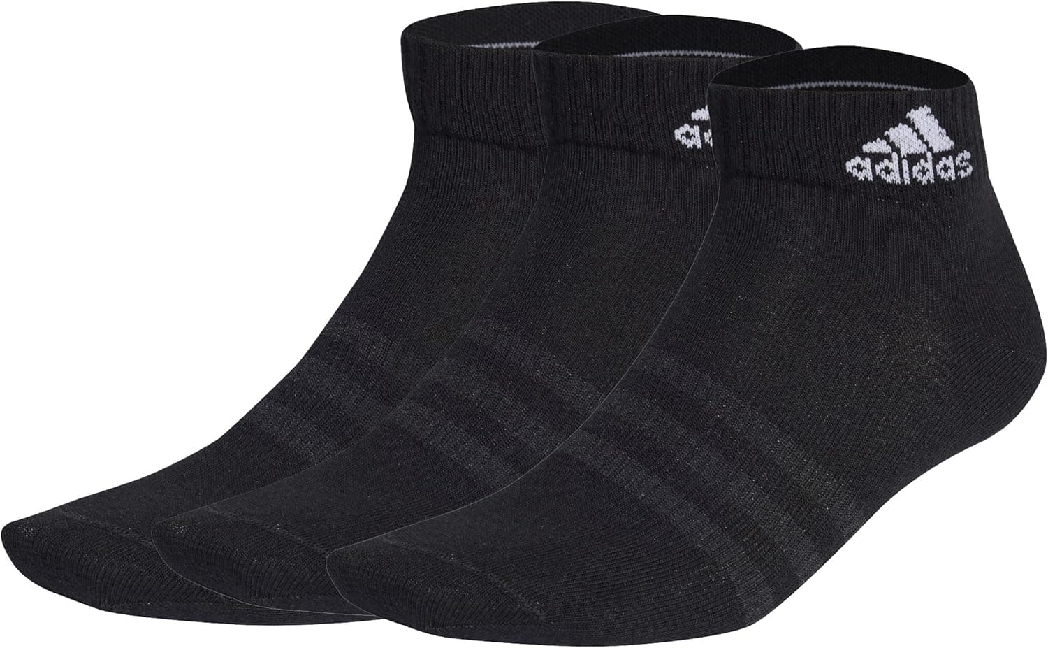 adidas Meias de Tornozelo Finas e Leves 3 Pares de Meias Unissex adulto