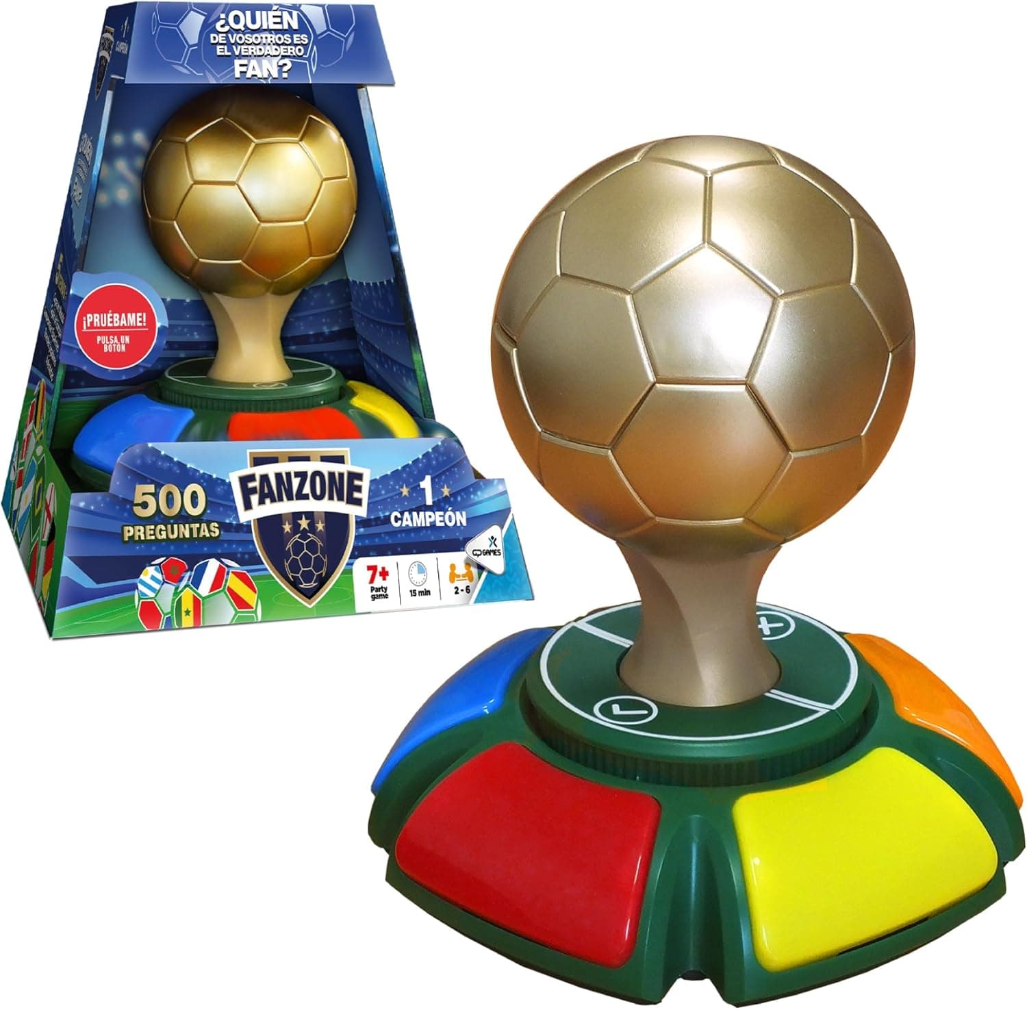 Famogames - Fanzone, jogo de futebol perfeito para presente, + 500 perguntas para desafiar-se, jogo de mesa para testar os conhecimentos do futebol, versão em espanhol, famosa (FAE01000)