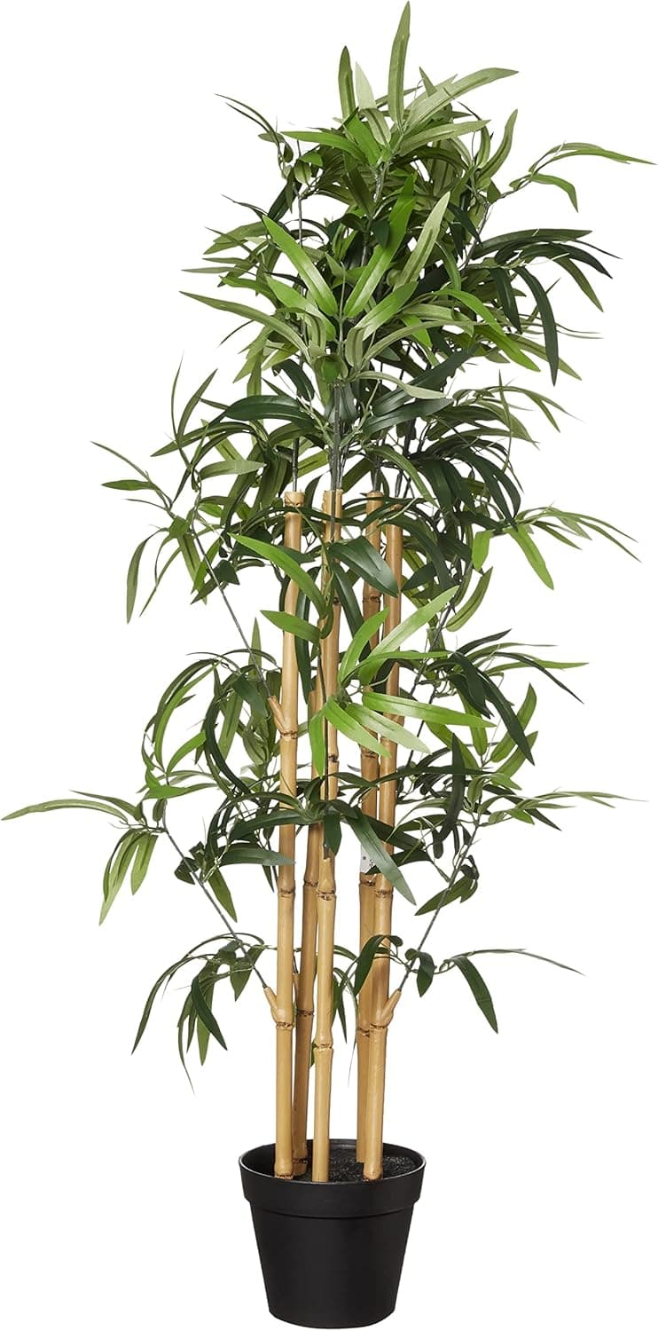 Amazon Basics Planta de bambu artificial com vaso de plástico, 100 cm, verde
