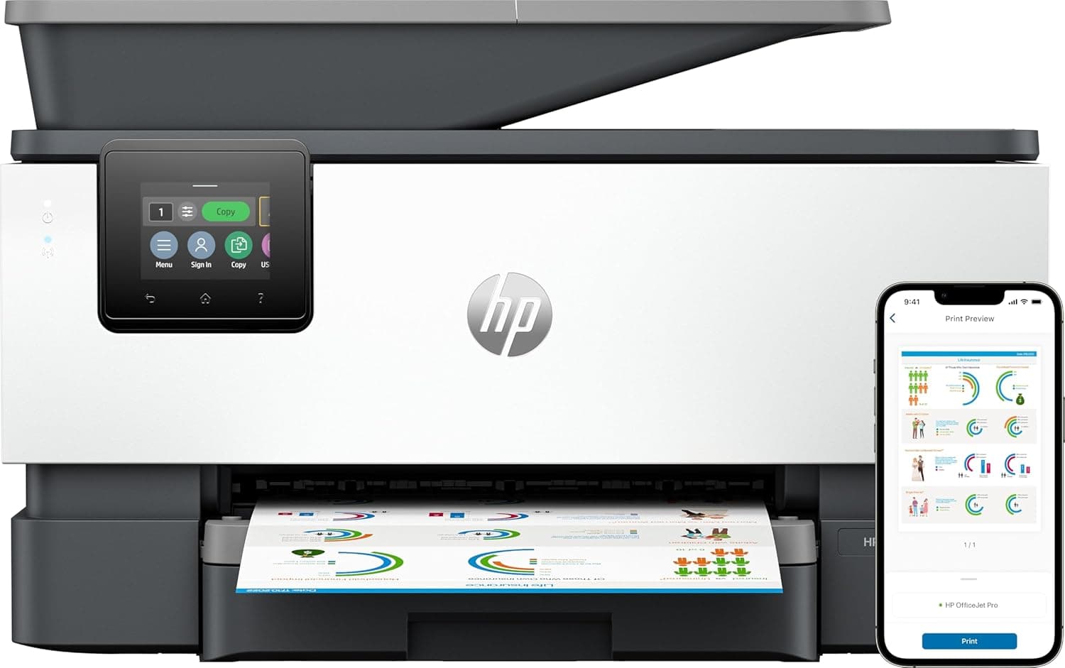 HP OfficeJet Pro 9120b All-in-One Printer, cor, W128597155 (All-in-One Printer, cor, impressão para casa e escritório, impressão, copo, scan, fax, Wireless Two-Sided)