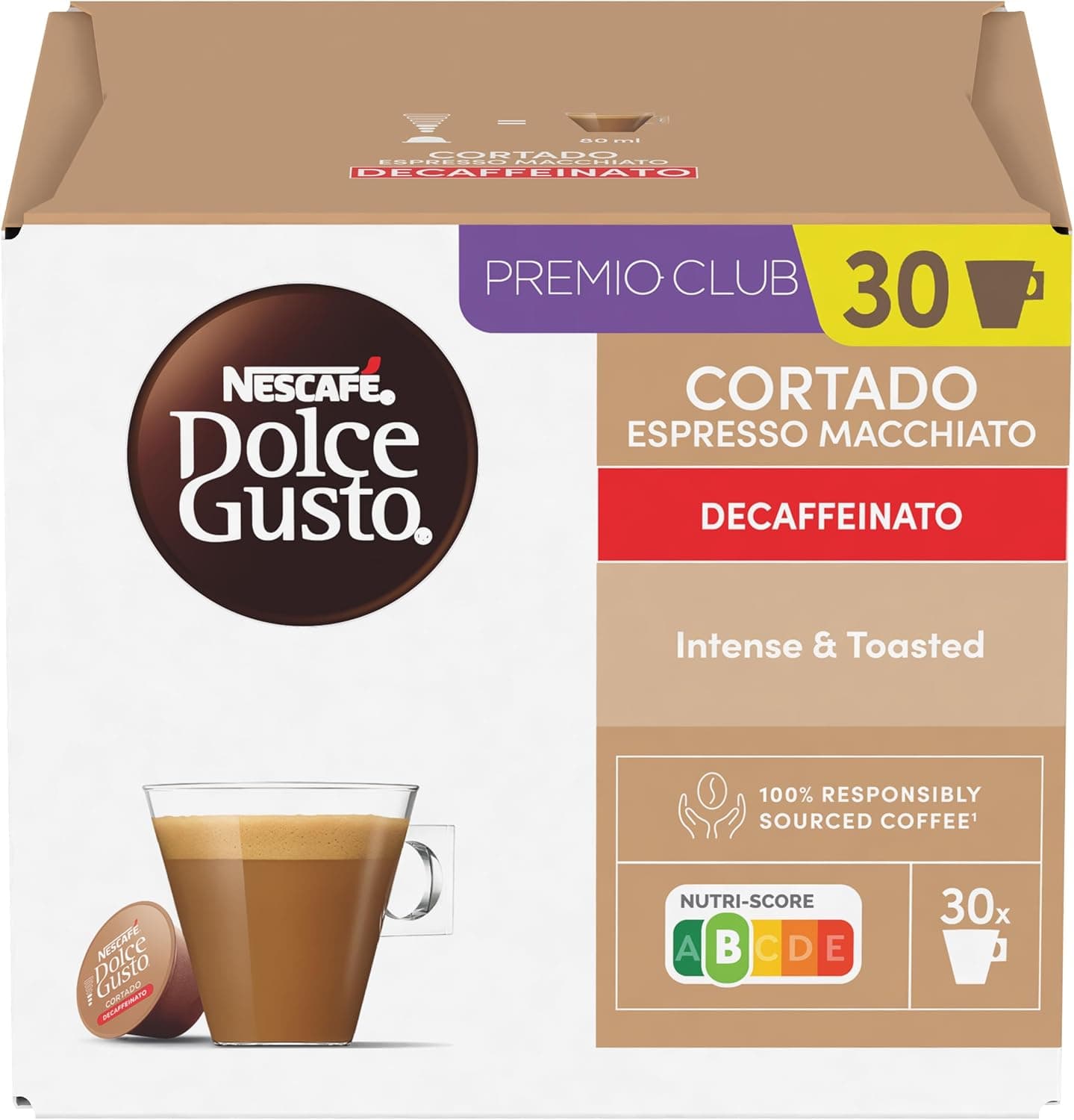 NESCAFÉ Dolce Gusto Cortado, 90 cápsulas, (3 embalagens x 30)