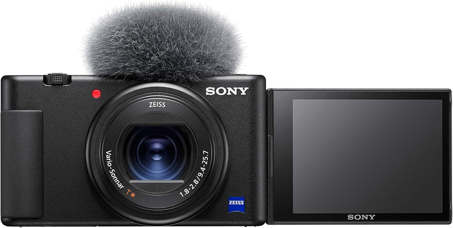 Sony ZV-1 - Câmara compacta premium ZV1AB.CE3 carregador incluído (sensor de tipo 1,0, lente F1,8-2,8 de 24 a 70 mm, vídeo 4K, foco automático de olhos, ecrã inclinável, para fotos e vídeos)