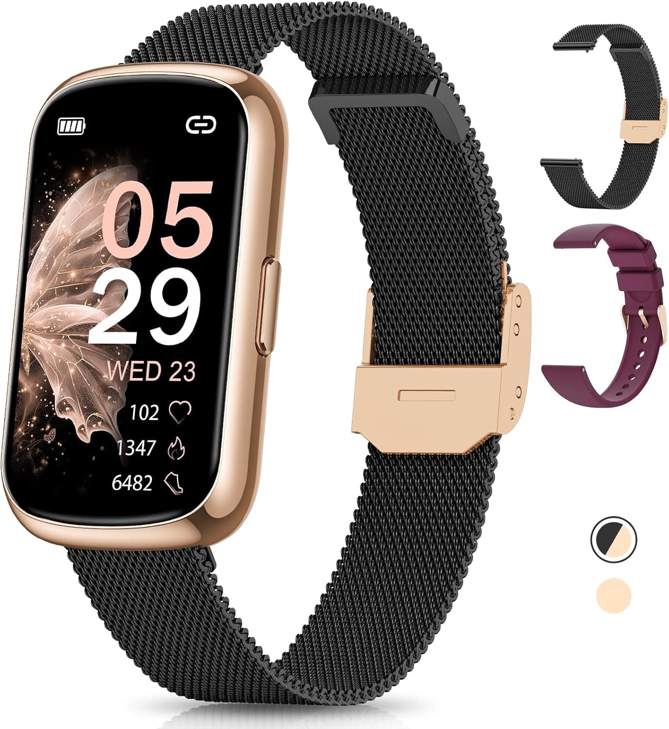 RUXINGX Relógio inteligente para mulher, 1,47" HD, IP68, 24H Pulsómetro, oxímetro de 24 modos desportivos, sonho, função feminina, podómetro Smartwatch para iOS Android ouro