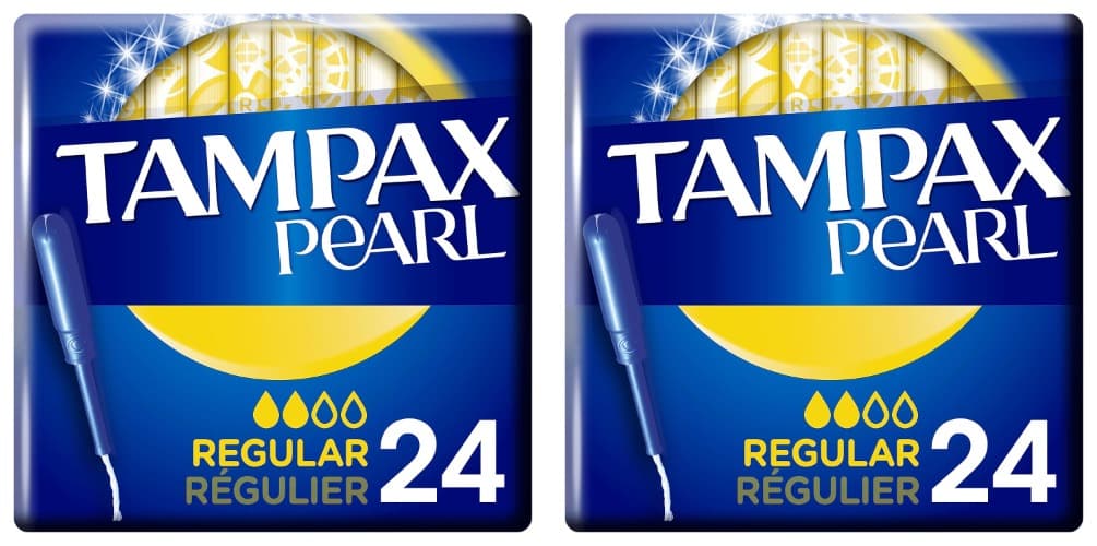 Tampax Pearl regular tampões com aplicador, adaptam-se à forma do seu corpo, evitam perdas, 24 unidades x 2