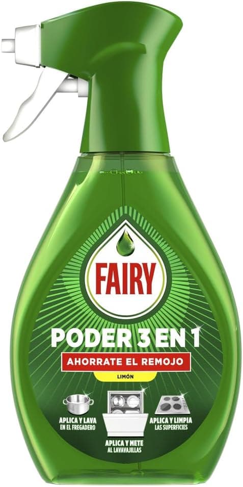Fairy Poder sem imersão em spray de limão, louça e cozinha, anti-gordura, 500 ml