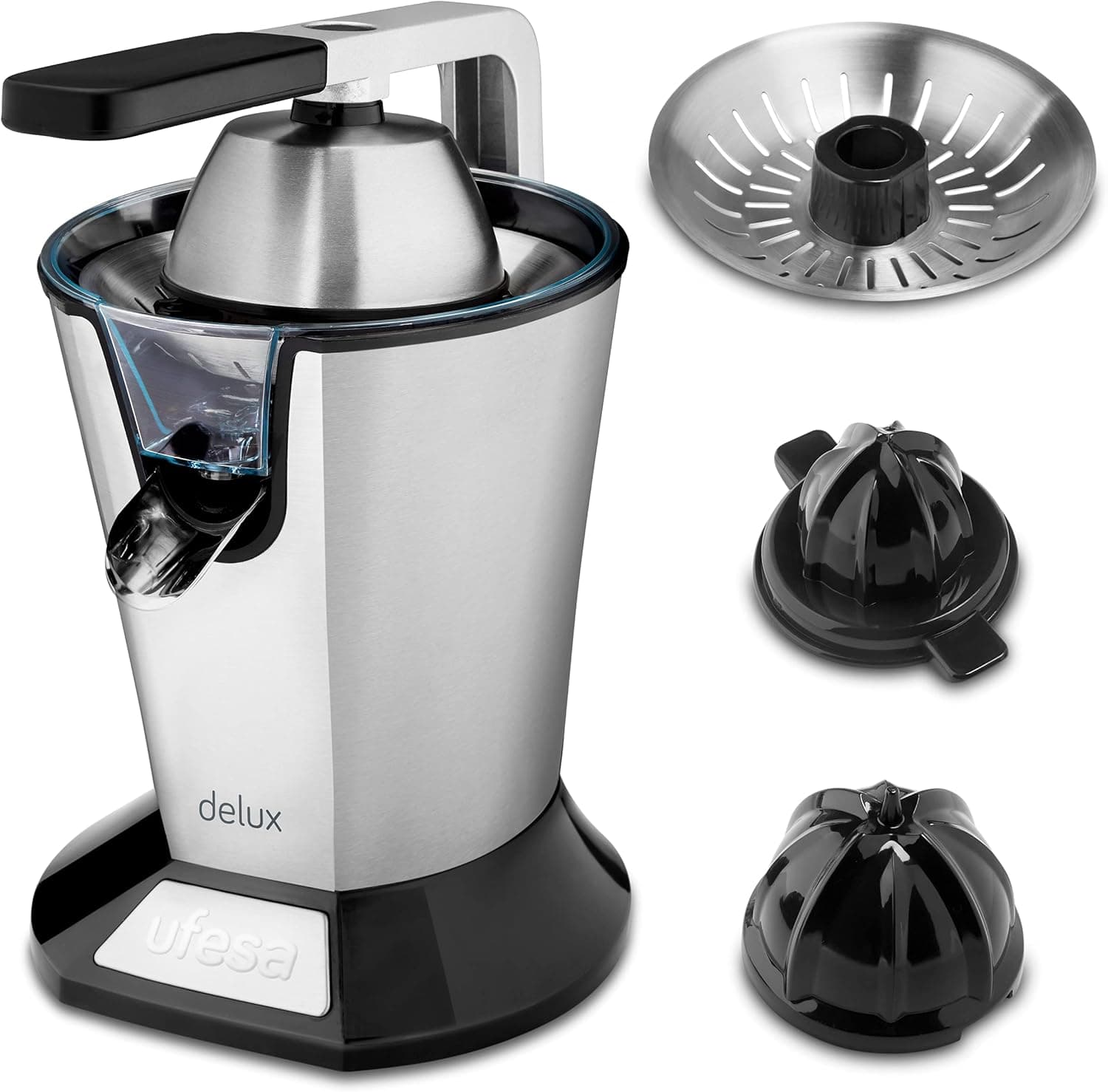Ufesa EX4950 | Espremedor elétrico de braço 600 W com sistema anti-gotas e filtro em inox
