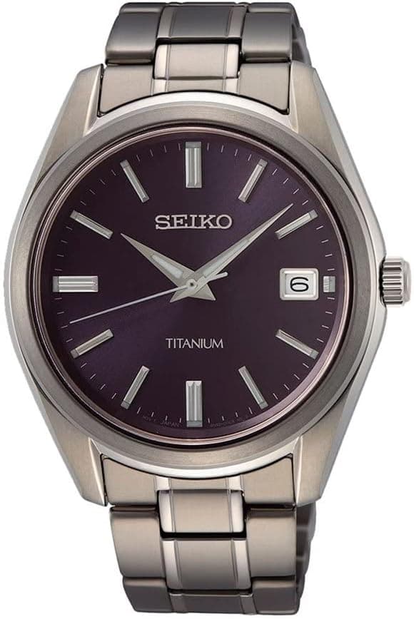 Seiko Silver & Lilac | Relógio analógico de quartzo para homem com bracelete em metal