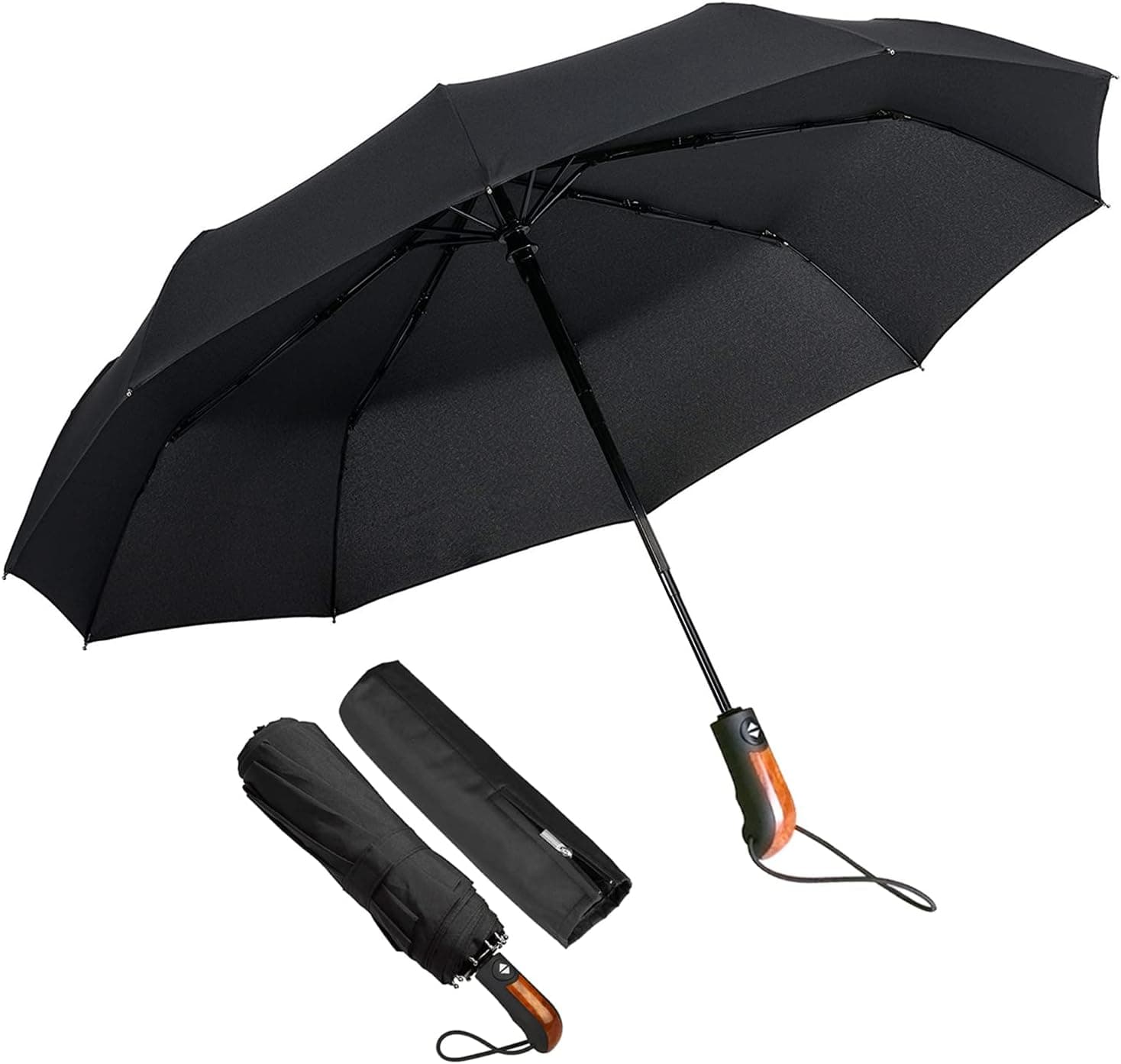 KASTEWILL | Guarda-chuva dobrável automático impermeável com revestimento de teflon e sistema corta-vento, 106 cm
