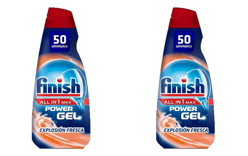 Finish All in 1 Max Power Gel explosão fresca desengordurante detergente lava-louças (50 lavagens) - 700 ml x 2