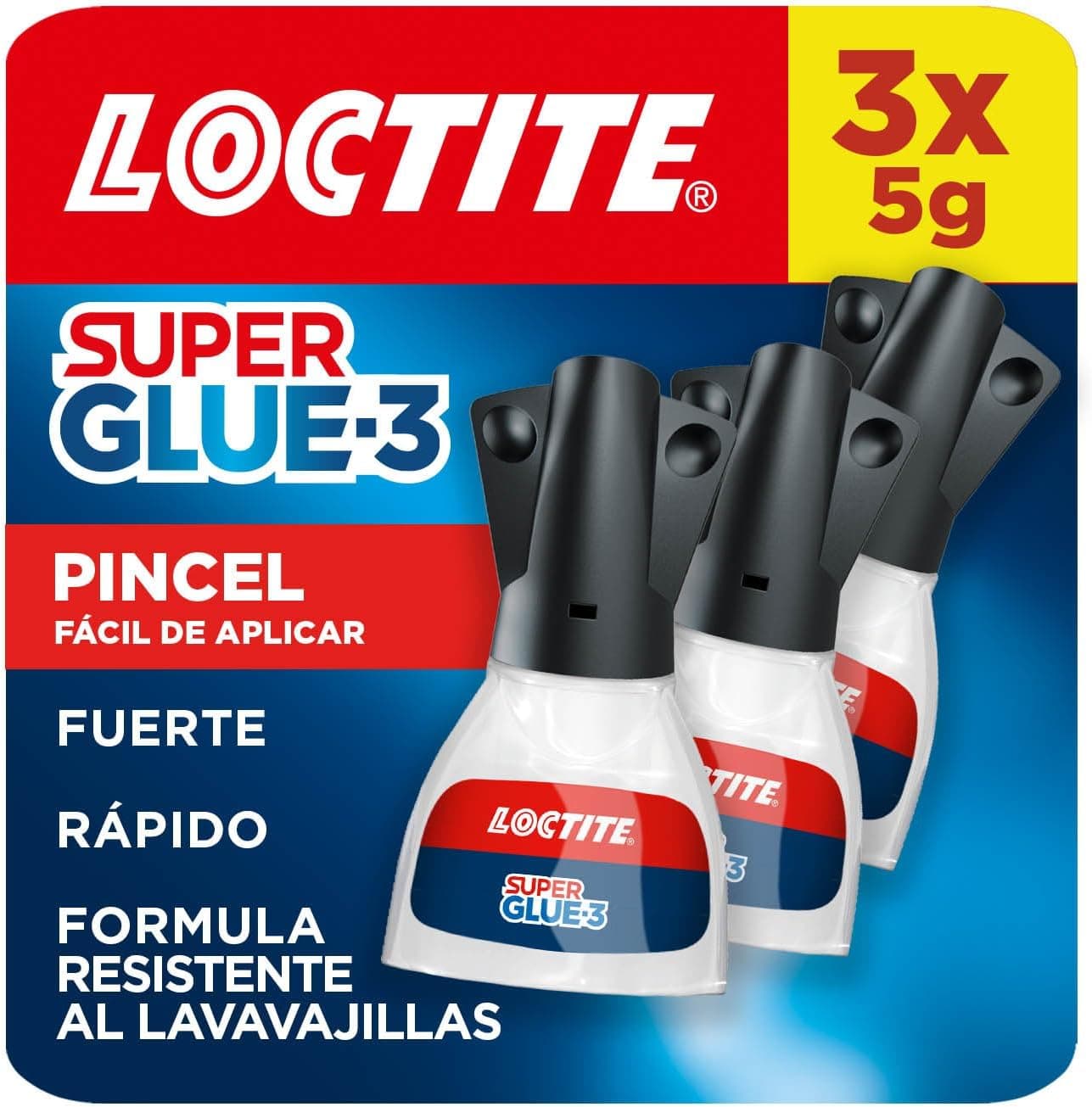 Loctite Super Glue | Cola instantânea transparente pack de 3 tubos de 5 g