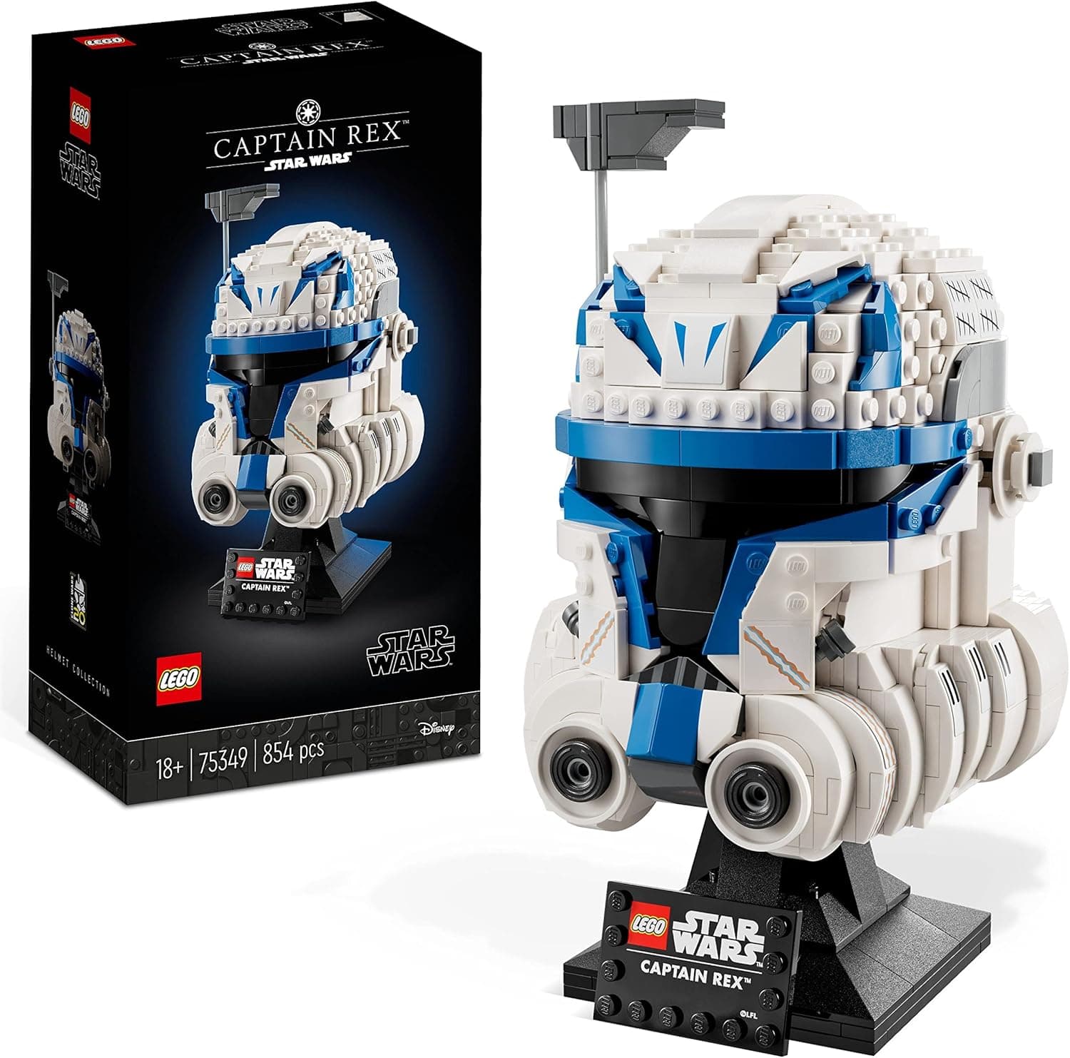 Lego Star Wars Capacete do capitão Rex, casaco para construção para adultos, filme as guerras clônicas, edição colecionável 2023, decoração para casa e escritório 75349