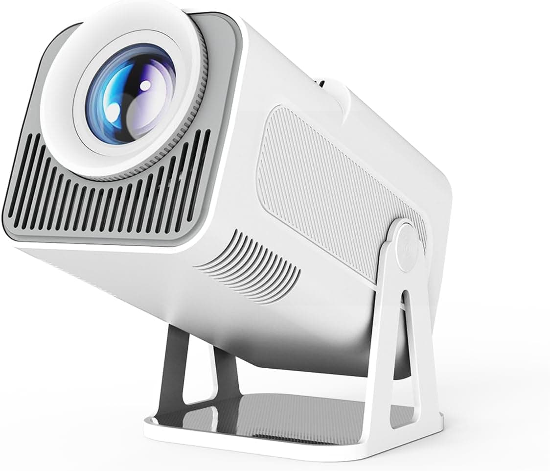 Projetor 4K Netflix licença oficial, HY320 NTV projetor inteligente 320ANSI com Wi-Fi e Bluetooth, assistente de voz ChatGPT, mini projetor portátil de cinema em casa para, 1080P projetor nativo