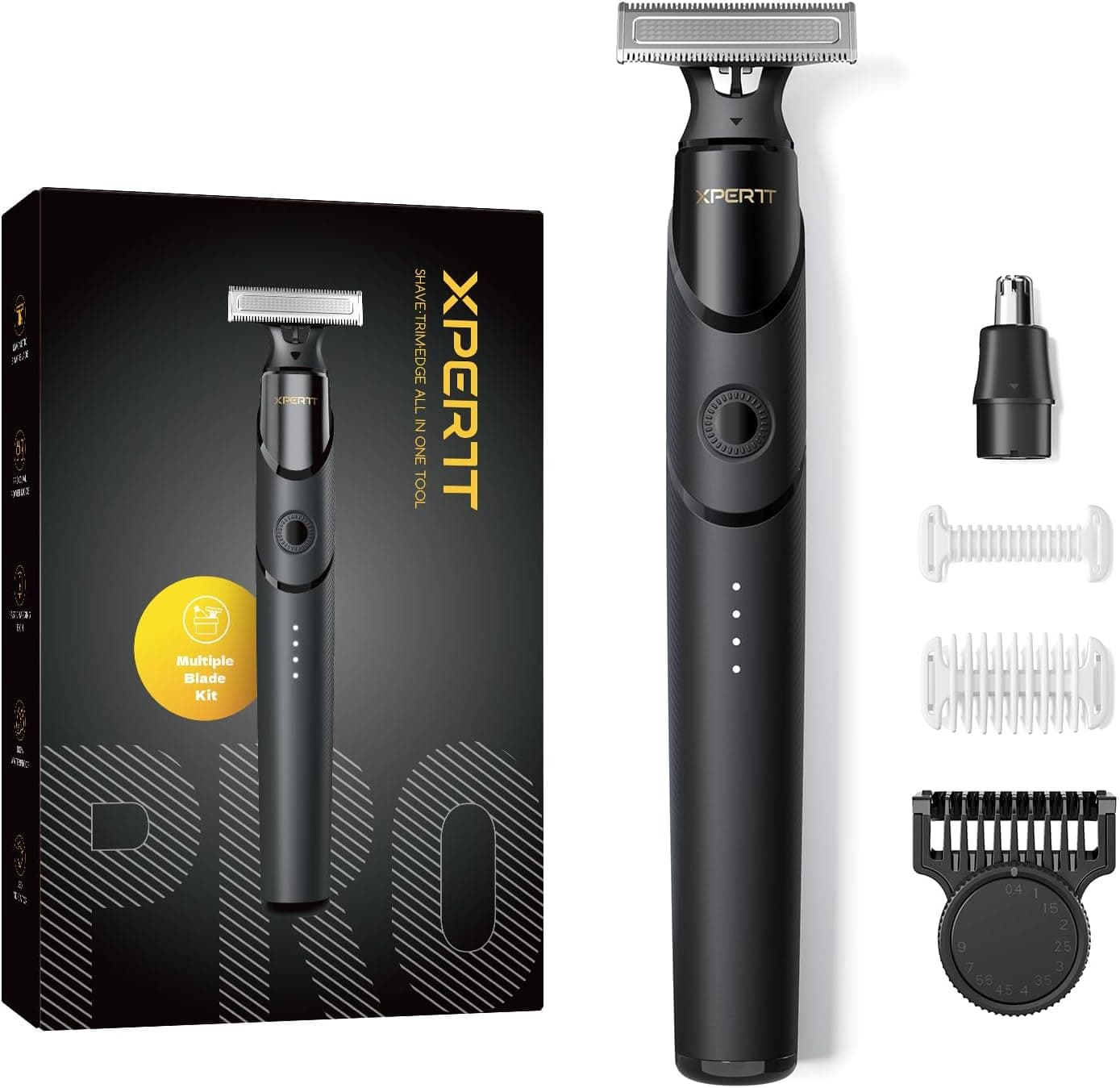 Xpert T Magnético máquina de barbear elétrica homem mulher, aparador de barba com cabeça pelos Nariz, acessório de recorte com pente ajustável 12 em 1
