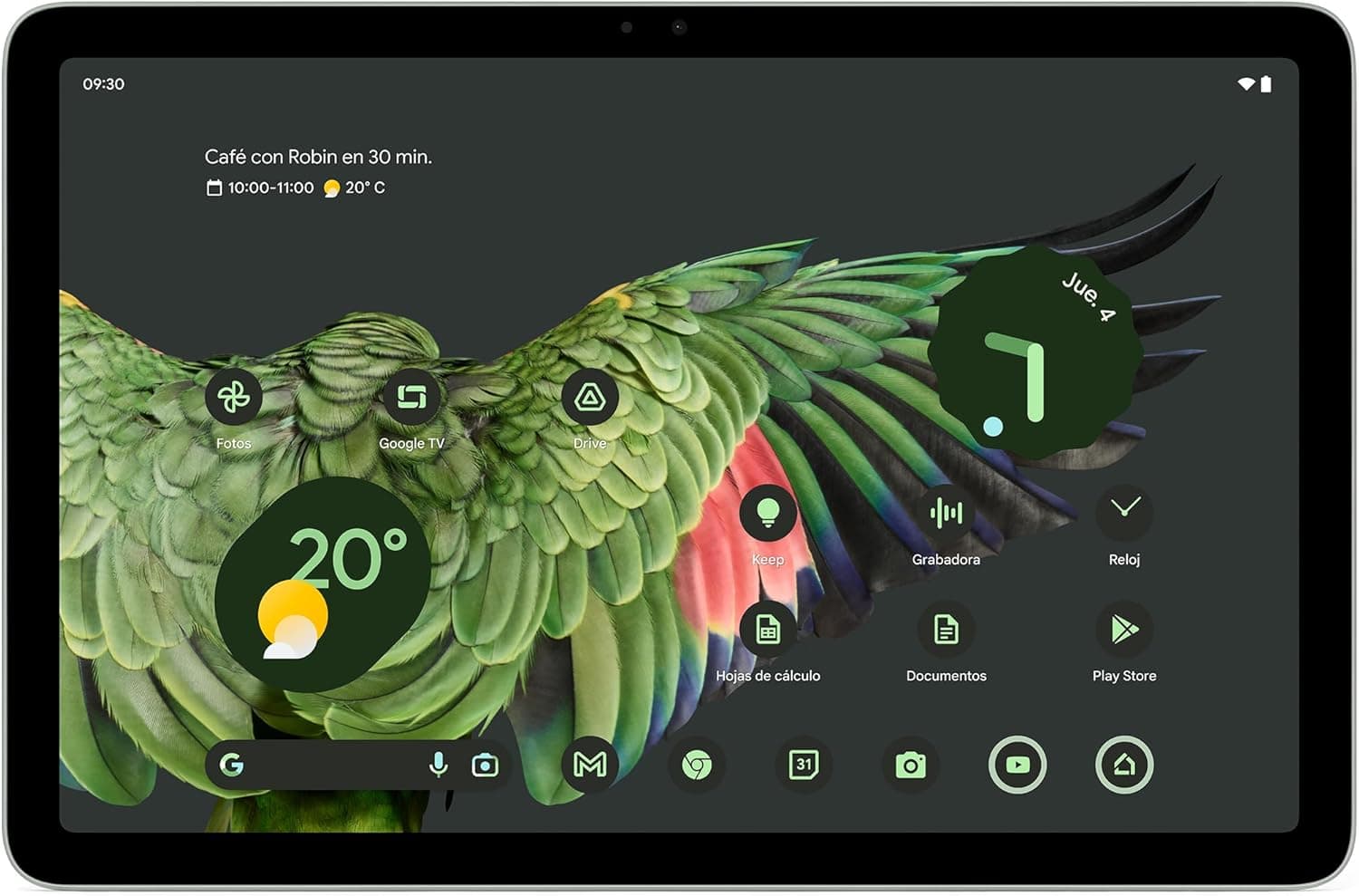Google Pixel Tablet - Tablet Android com ecrã de 11 polegadas e bateria de longa duração - 8 GB de RAM - 256 GB de armazenamento - verde líquido