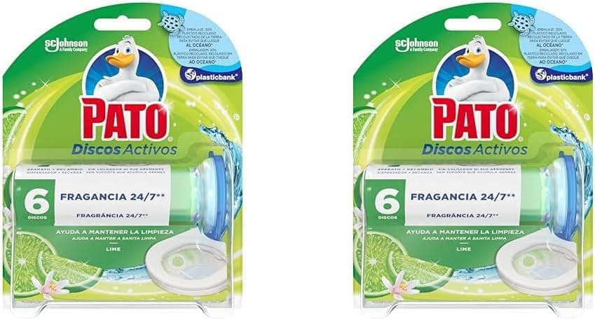 Pato - Discos ativos para WC, dispositivo e substituição, lima, 6 discos (embalagem de 2)