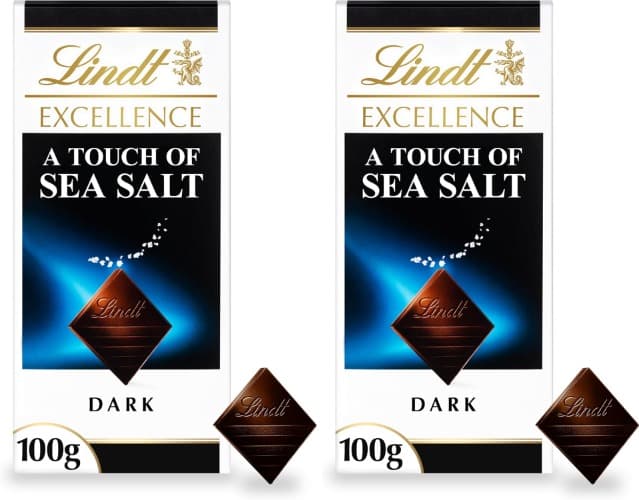Lindt Excellence Tablet de chocolate preto, tablet de chocolate puro, chocolate preto aromático, extrafino, com um toque de flor de sal, 100 g