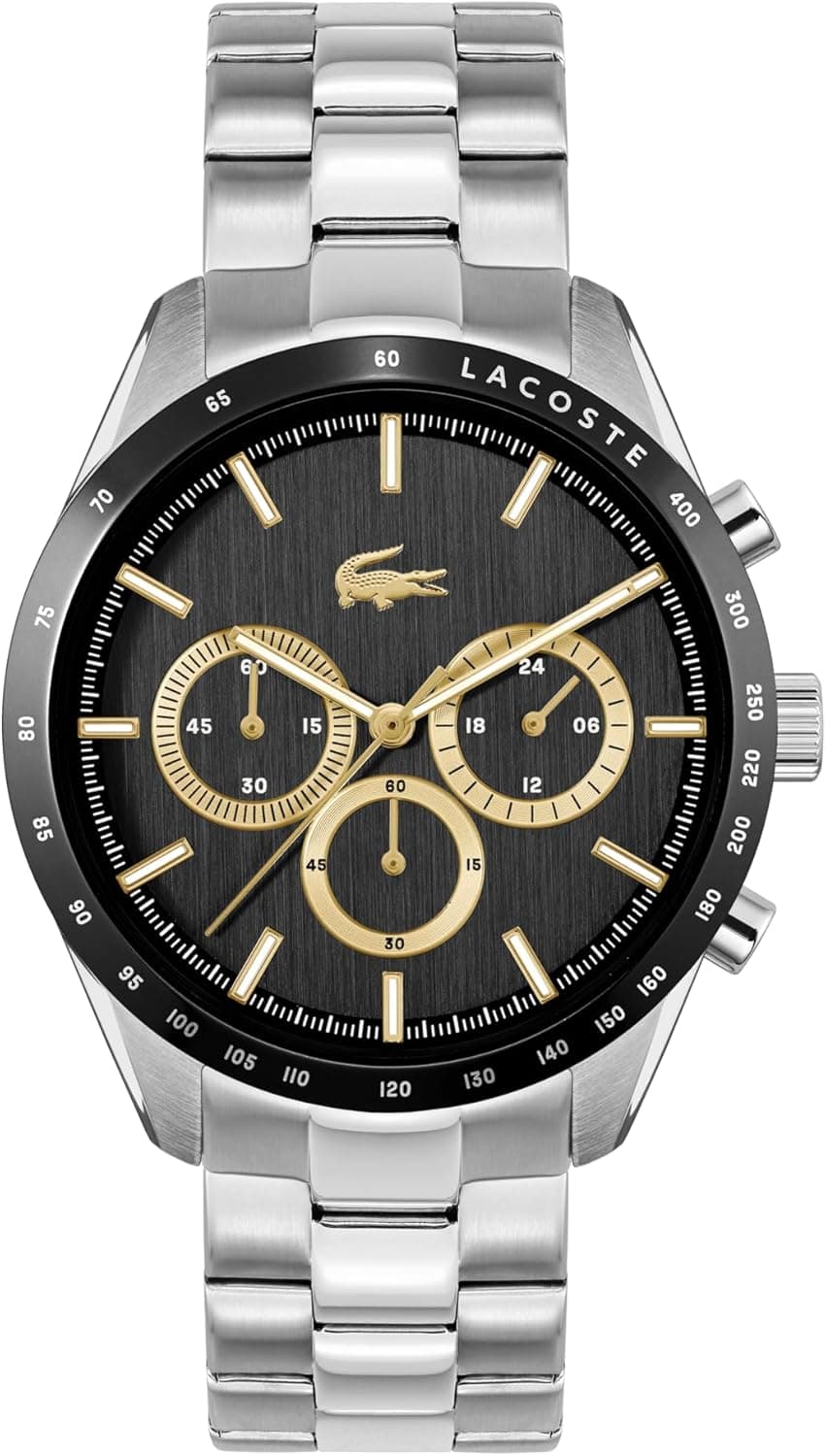 Lacoste Relógio cronógrafo de quartzo para homem coleção Boston com correia em aço inoxidável 
