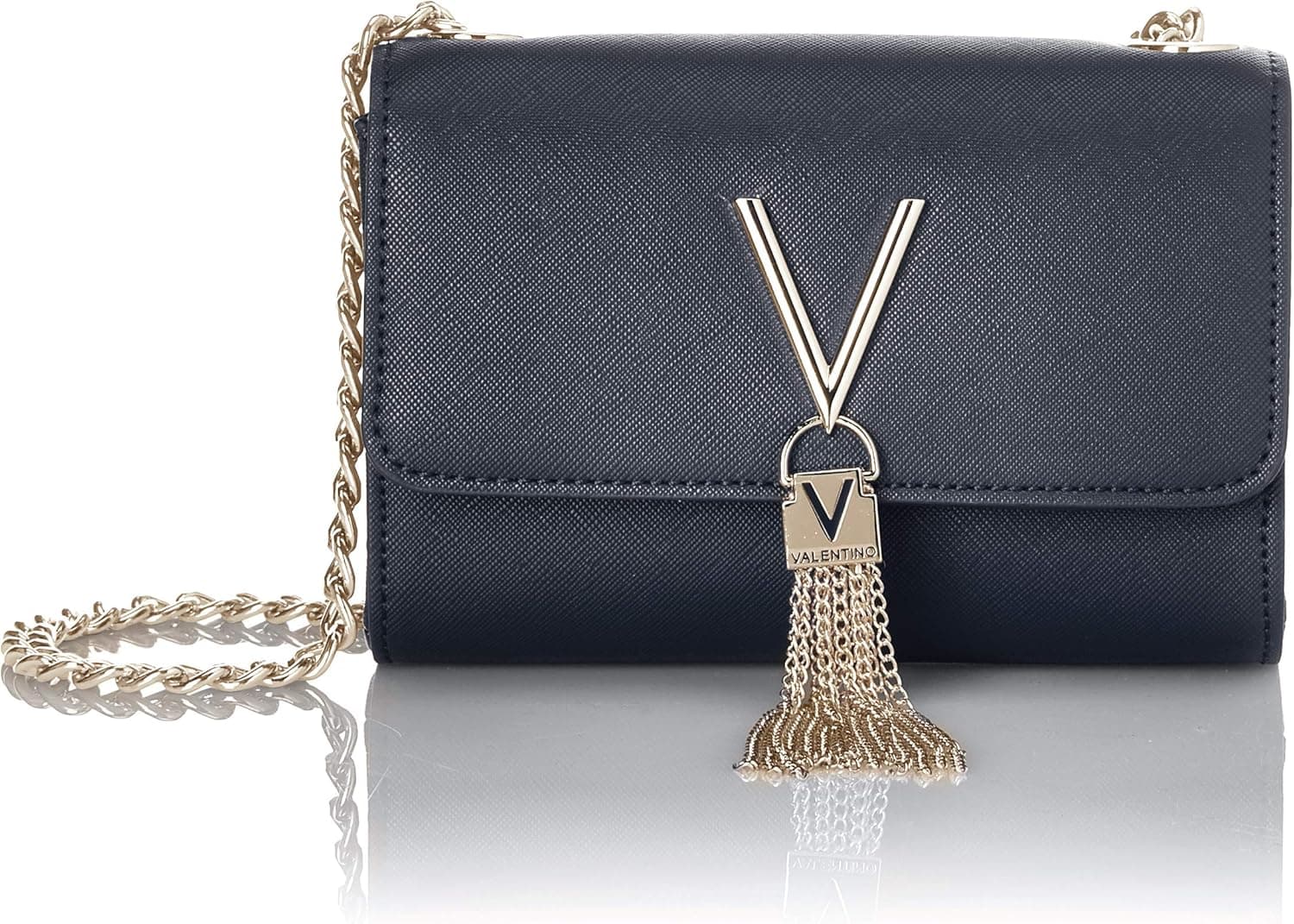 Mario Valentino Divina Sa clutch preta (27×15×5 cm, tiracolo removível) 