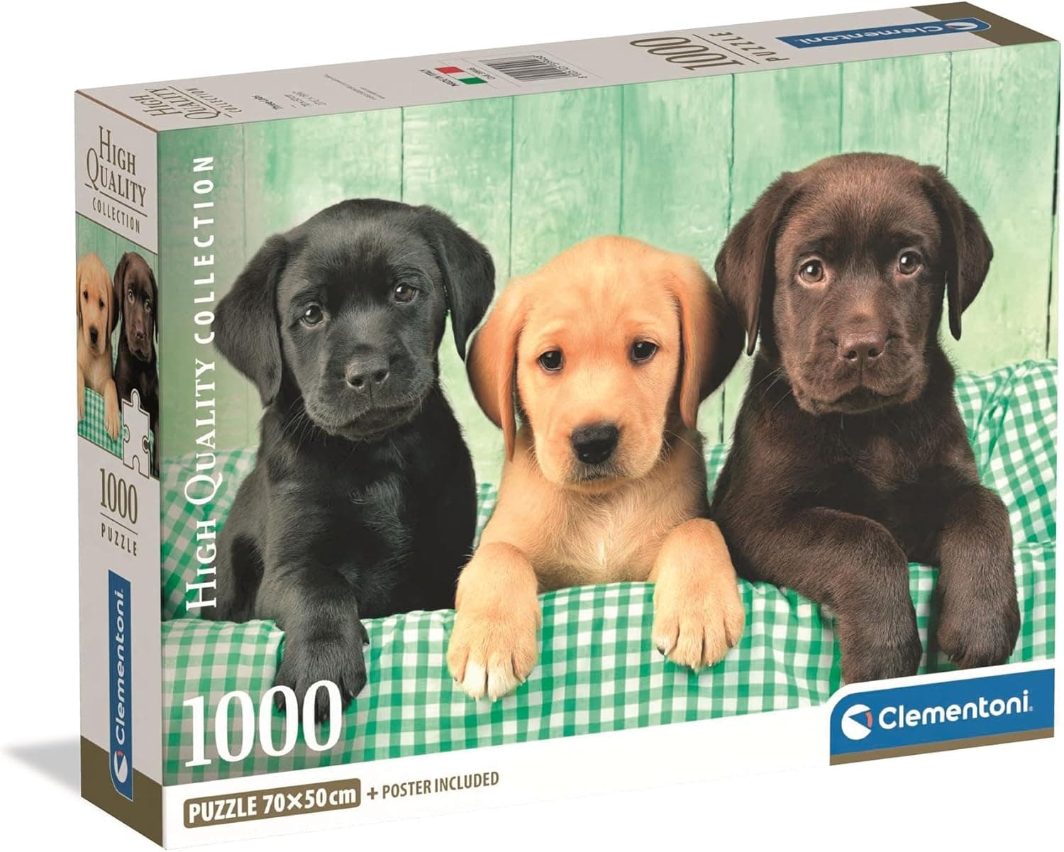 Clementoni - Puzzle para adulto, Três labradores, 1000 peças