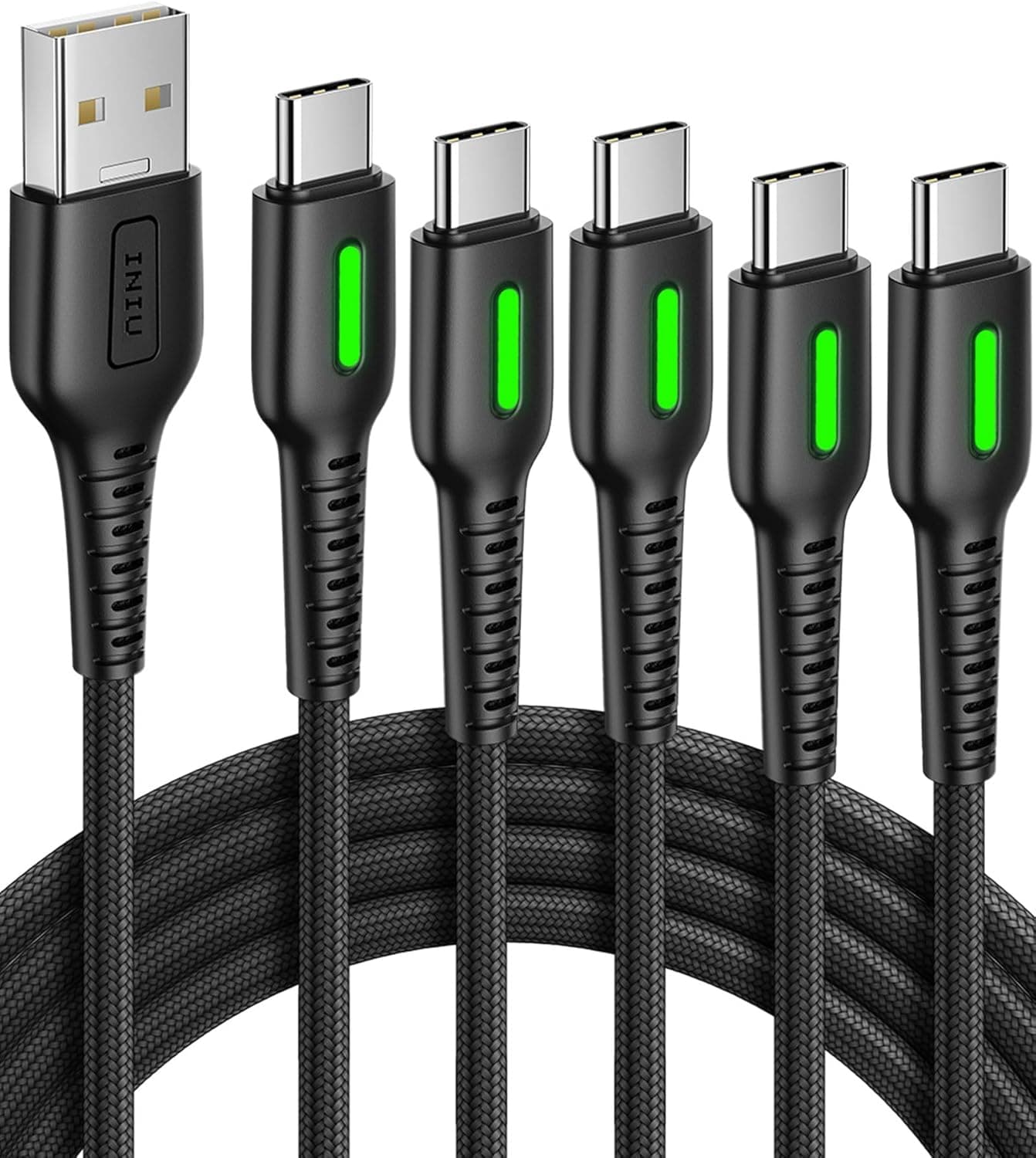 INIU Cabo USB C, [5 Pack 1+1+2+0,5 m]