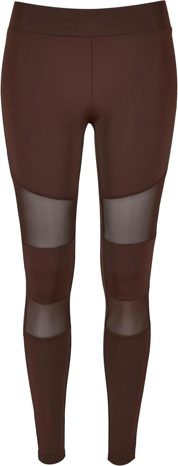 URBAN CLASSICS Ladies Tech Mesh Leggings desportivas para mulher, com 4 inserções de malha funcional