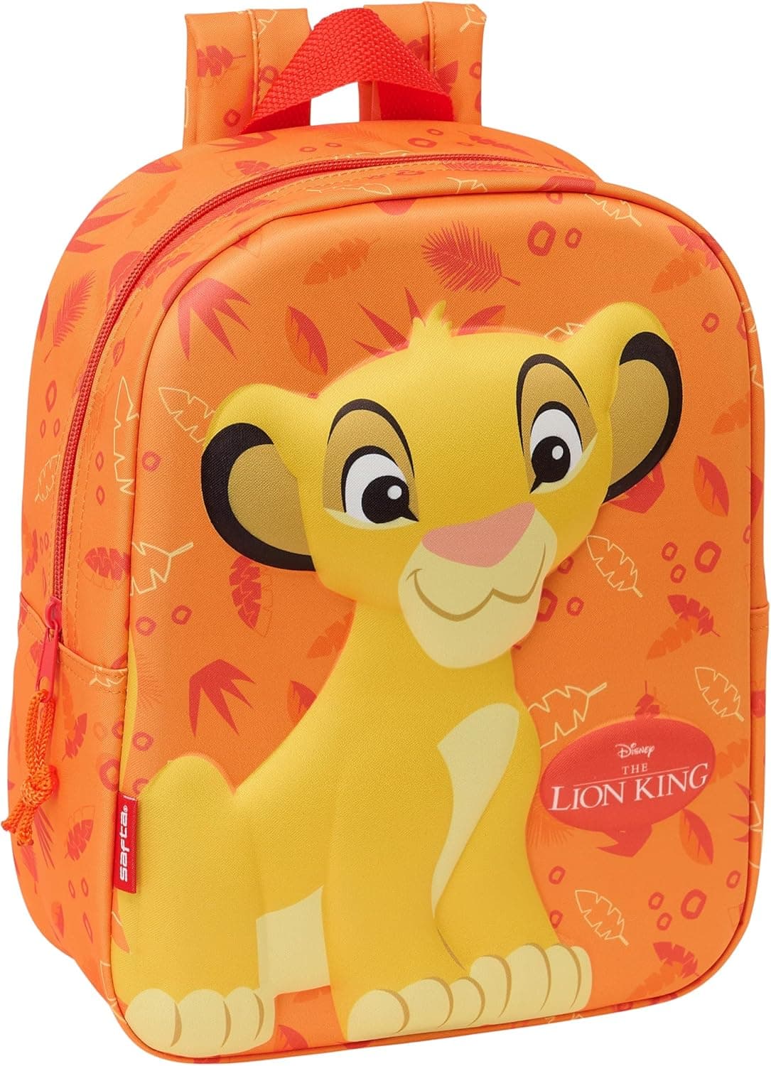 Safta EL REY LEON 3D Mochila de berçário 3D, adaptável a carro, fácil de limpar, ideal para crianças de diferentes idades, confortável e versátil, qualidade e resistência, 22 x 10 x 27 cm