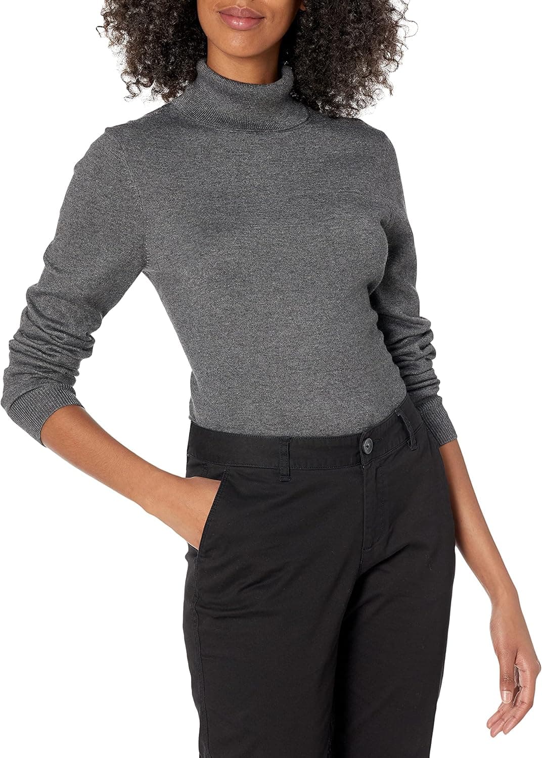 Amazon Essentials Camisola de gola virada, manga comprida, leve e de ajuste clássico (disponível em tamanhos grandes) mulher