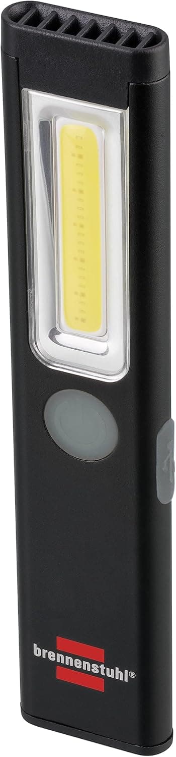 Brennenstuhl Lanterna LED recarregável PL 200 AC/lanterna com LED COB (200lm, incl. cabo de carregamento USB C, até 12 h de autonomia, lanterna de oficina COB com íman e clipe)
