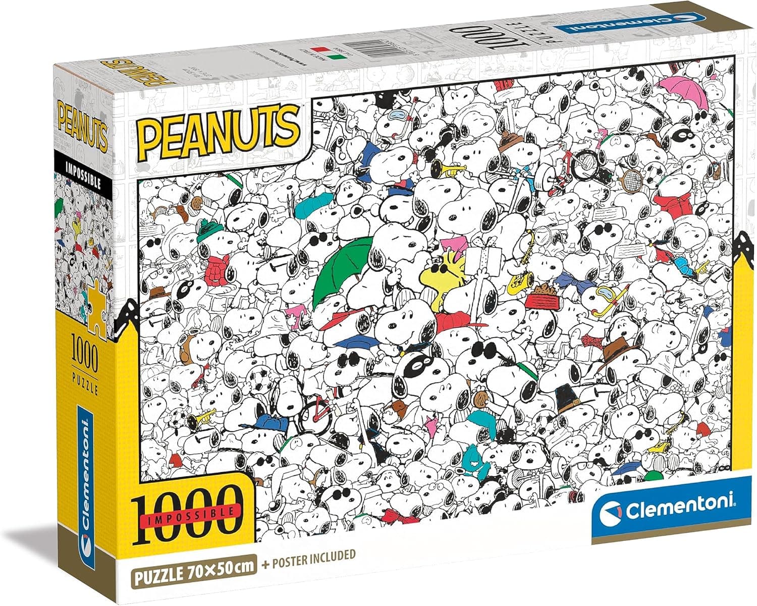 Clementoni - 39804 - Puzzle Peanuts - Puzzle adulto 1000 peças, desde 14 anos, Made in Italy