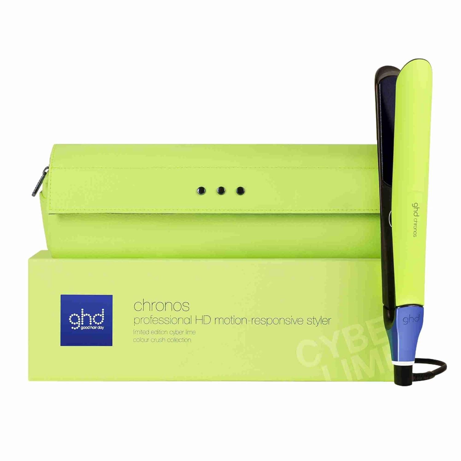 ghd Chronos Colour Crush - alisador de cabelo profissional, lisos, caracóis e ondas de alta definição, 3 vezes mais rápida, tecnologia HD motion-responsive, 185ºC, edição limitada de 2024, cor verde