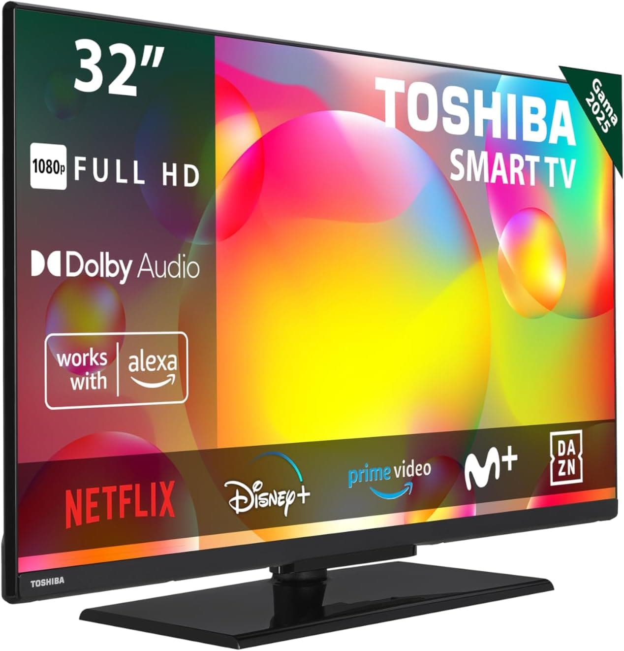 Toshiba 32LV3463DG Smart TV de 32", com resolução Full HD (1920 x 1080), HDR, compatível com assistente de voz Alexa