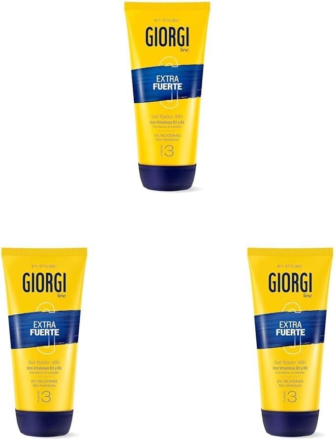 Giorgi Line - Borracha extraforte, 0% silicone, fixação 48h, sem resíduos, fixação 3-170 ml (embalagem de 3)