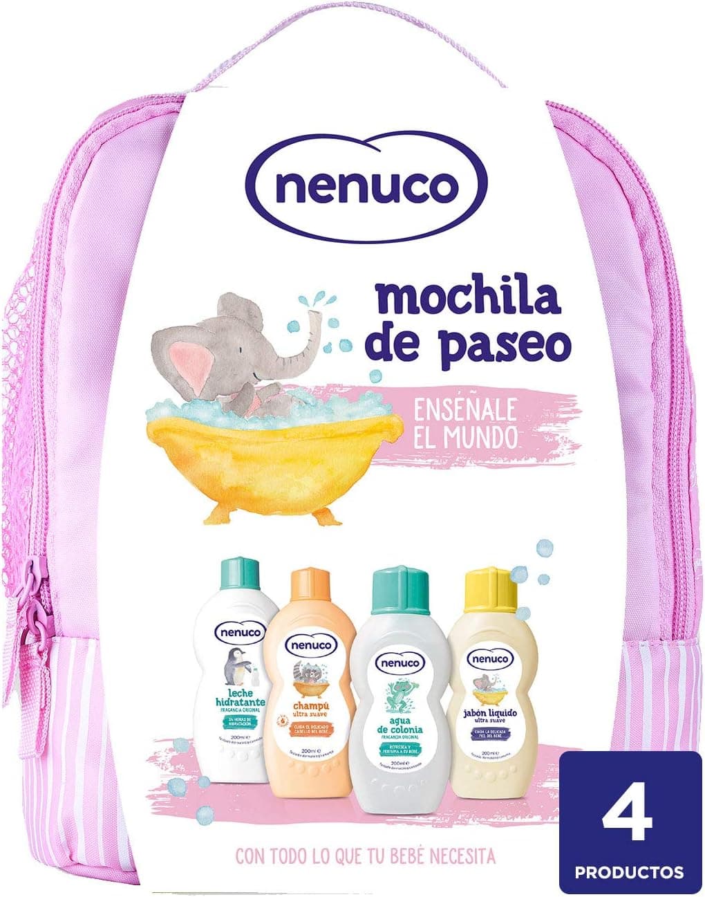 Nenuco Pink | Kit de banho portátil para bebé