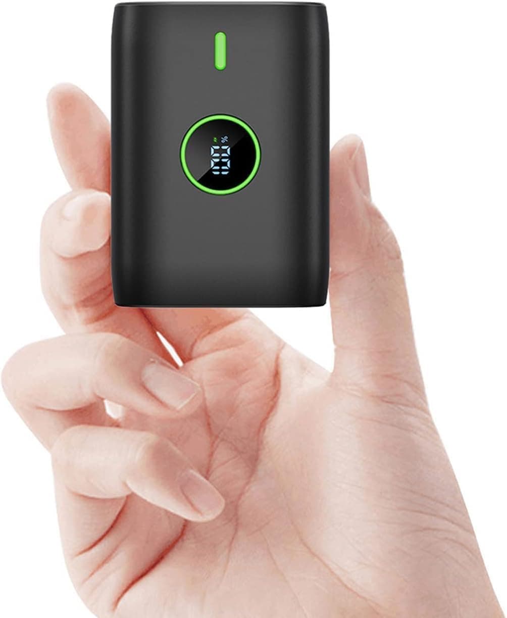 Bateria externa de carregamento rápido 10000 mAh, PD 22,5 W Power Bank com ecrã LED, saída de 12 V, mini bateria externa móvel com USB c, adequado para etc