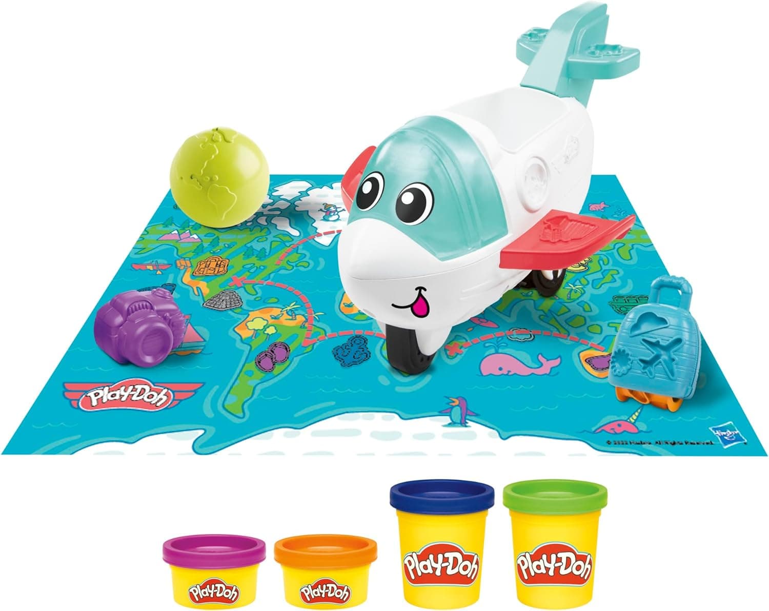 Play-Doh - Conjunto de jogo primeiras criações com avião de brinquedo, plástico não tóxico, artesanato infantil