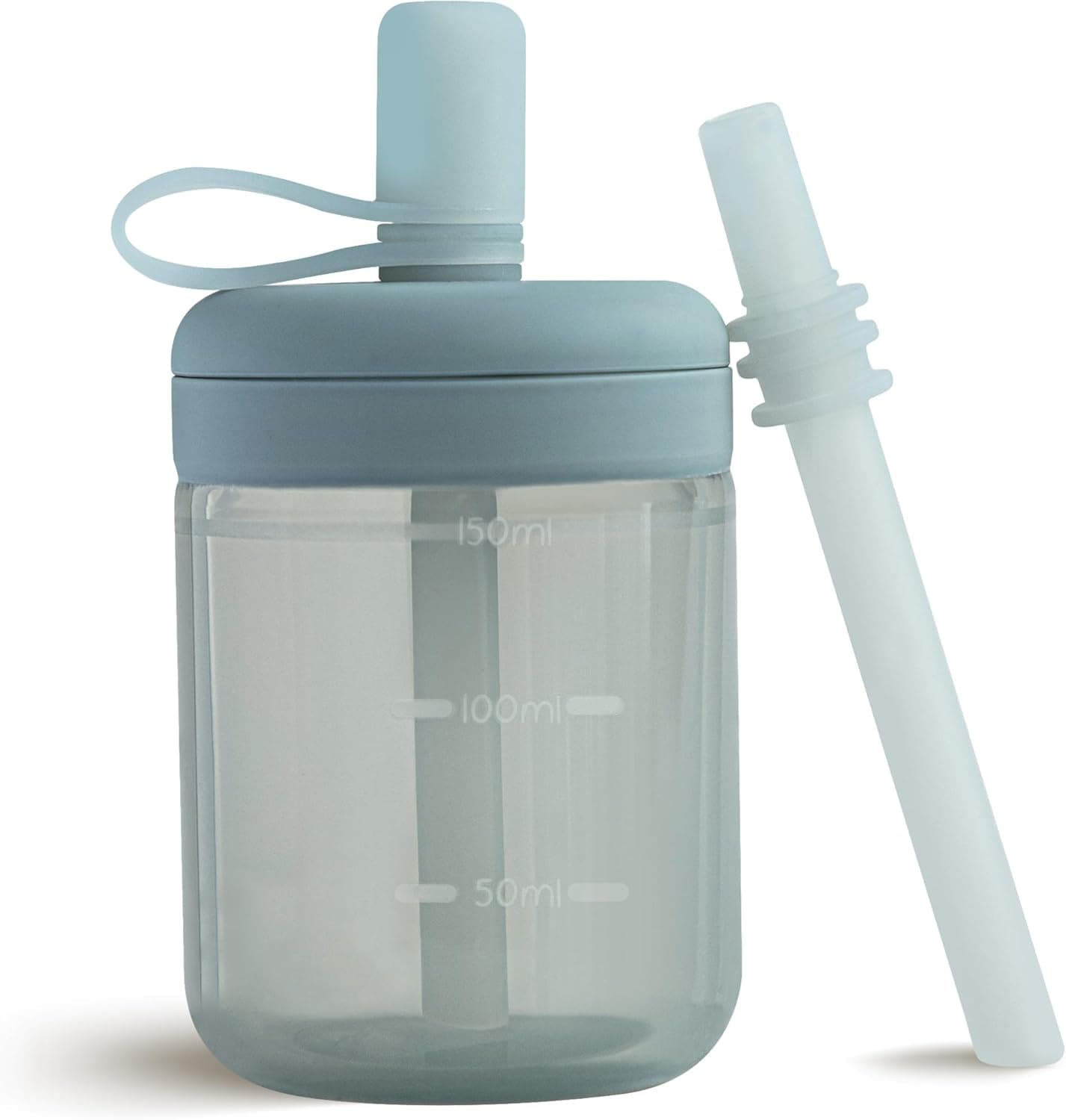 Moonkie Garrafa de água para bebé, copo com palha para bebé, copo de aprendizagem para bebé, garrafa de água com palha de silicone, copo para bebé sem BPA, 6 meses ou mais