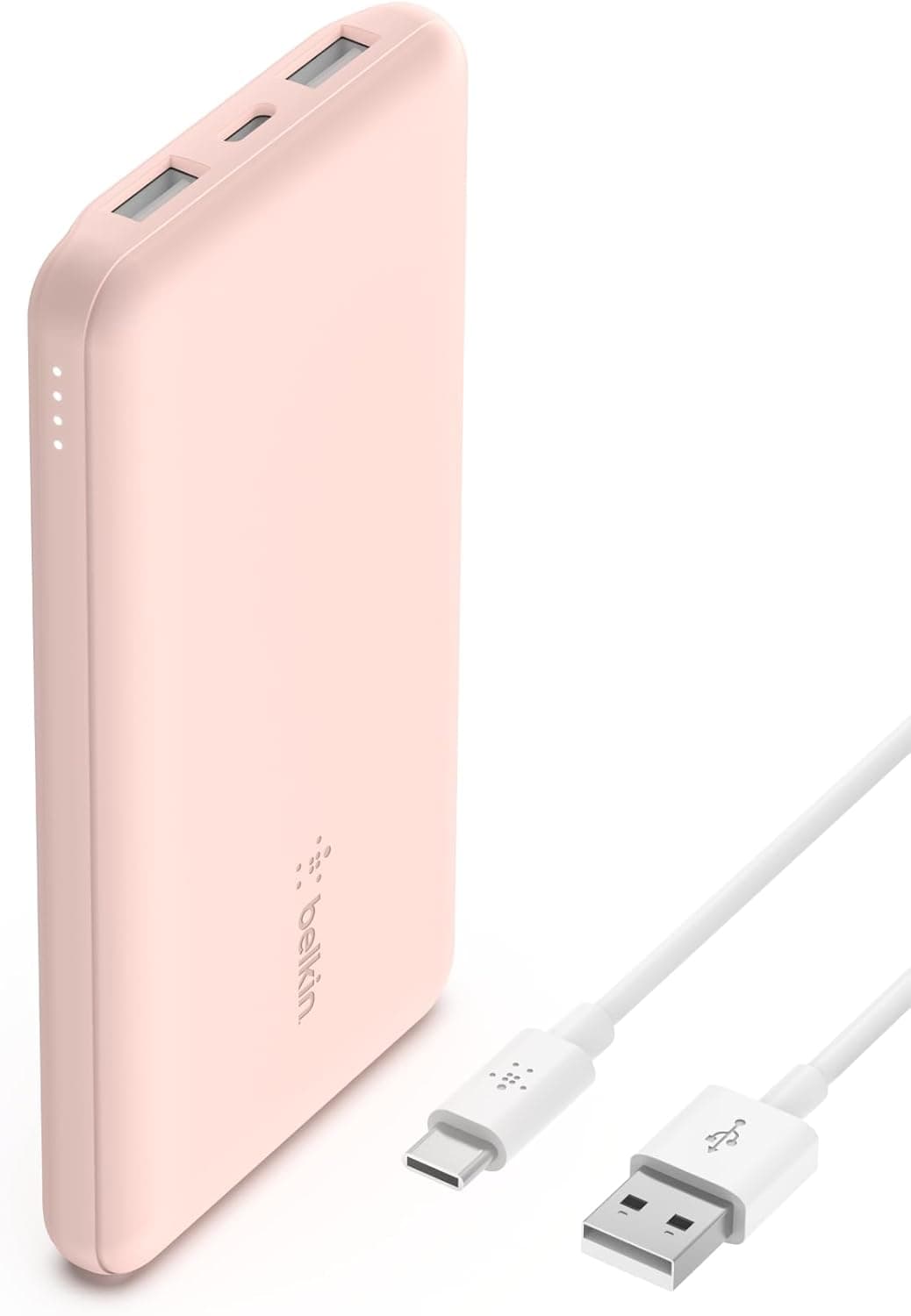 Belkin bateria externa portátil de 10000 mAh, carregador externo USB-C com 1 porta USB-C e 2 portas USB-A, power bank de 15 W, bateria portátil para iPhone, Galaxy, Pixel, AirPods, iPad, mais - ouro