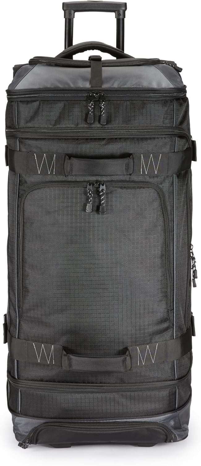 Amazon Basics Ripstop Wheeled Duffel, Preto,