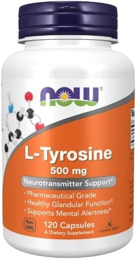 Now Foods, L-tirosina, 500 mg, 120 cápsulas