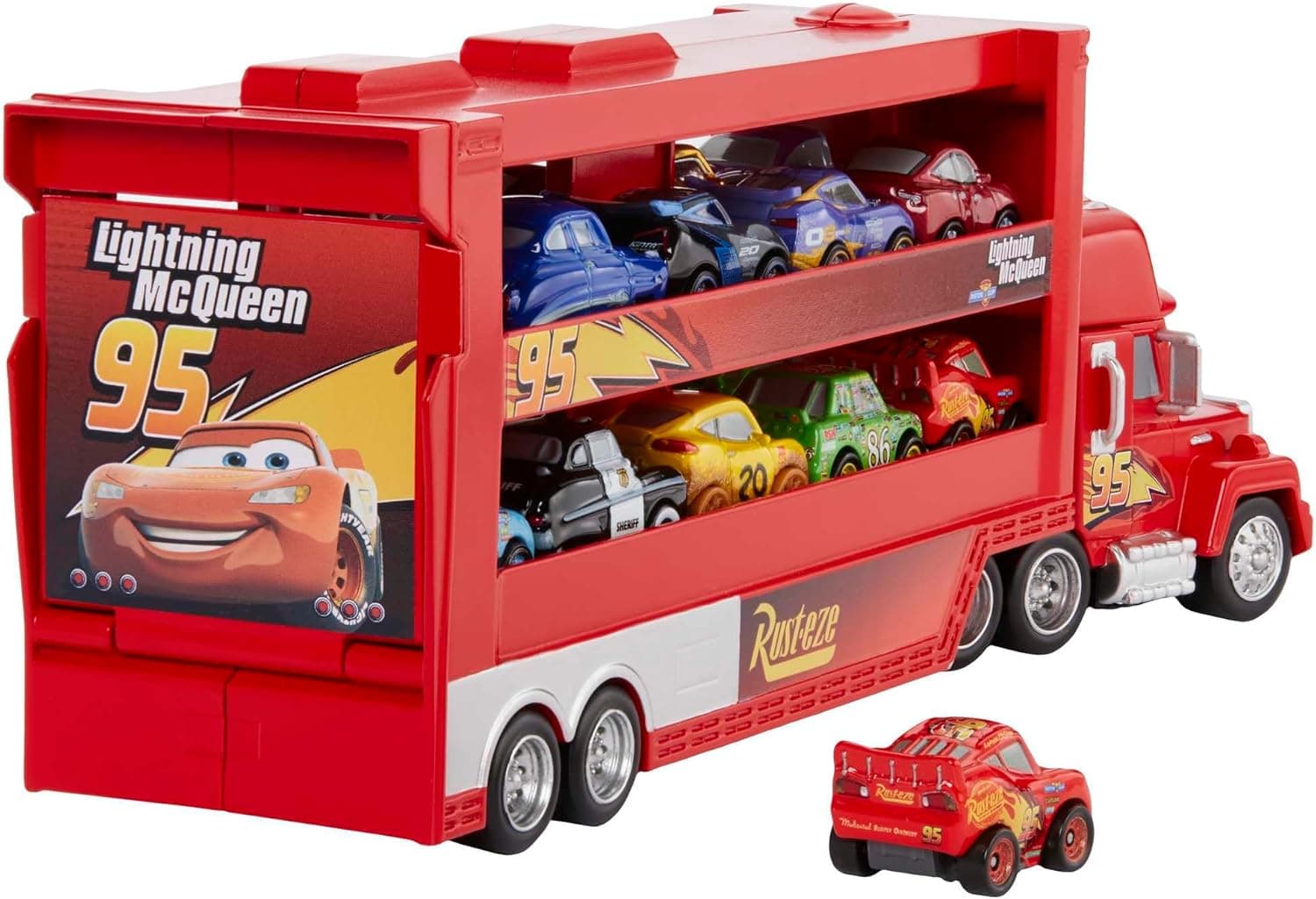 Mattel Disney Cars 3 Mack Supercamião de transporte de carros de brinquedo (GNW34)