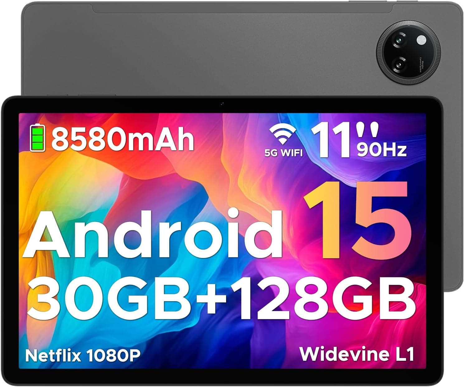 DOOGEE Tab A9 Pro Tablet Android 15, Tablet de 11 polegadas 30 GB + 128 GB/2TB, bateria 8580 mAh, 
