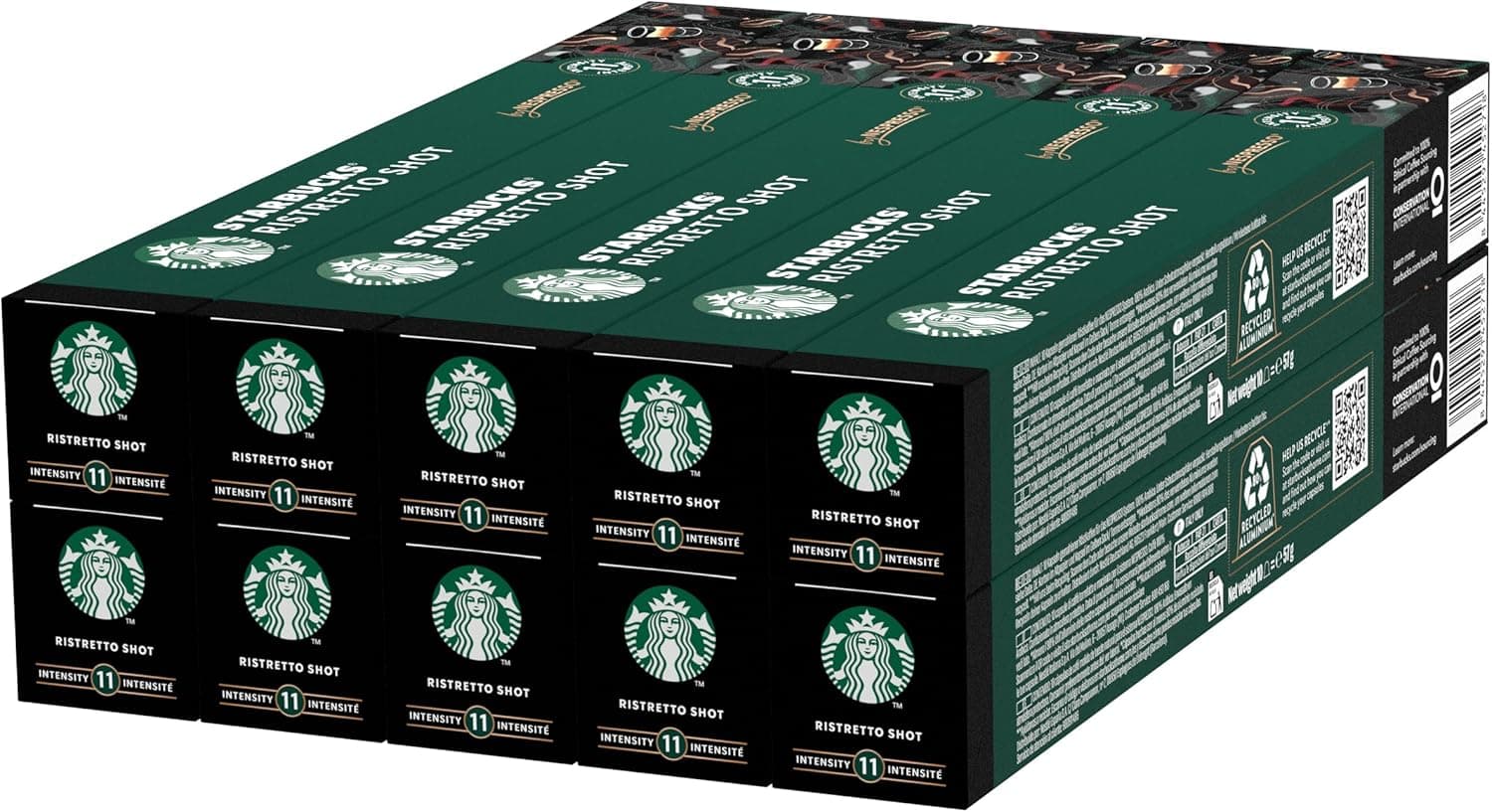 STARBUCKS Ristretto Shot de Nespresso, cápsulas de café de torção intensa 10 x 10 (100 cápsulas)